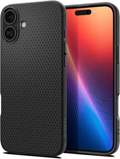 Spigen Liquid Air Apple iPhone 16 Plus Hoesje Back Cover Zwart afbeelding 1