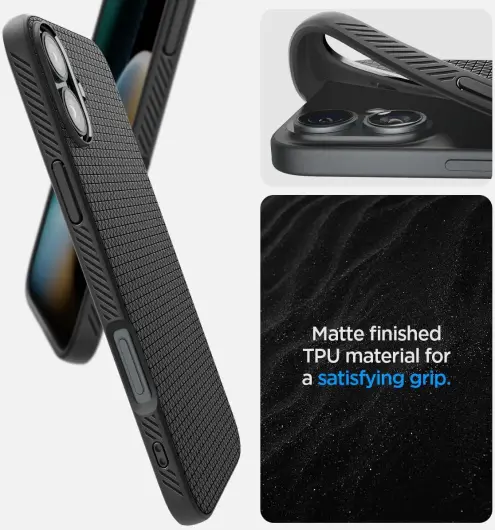 Spigen Liquid Air Apple iPhone 16 Plus Hoesje Back Cover Zwart afbeelding 4