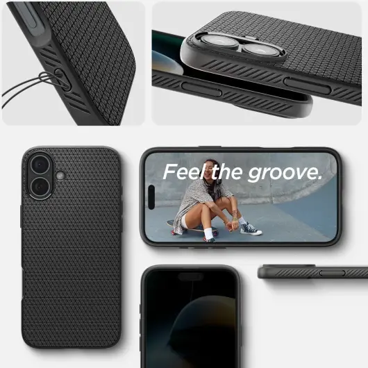 Spigen Liquid Air Apple iPhone 16 Plus Hoesje Back Cover Zwart afbeelding 6
