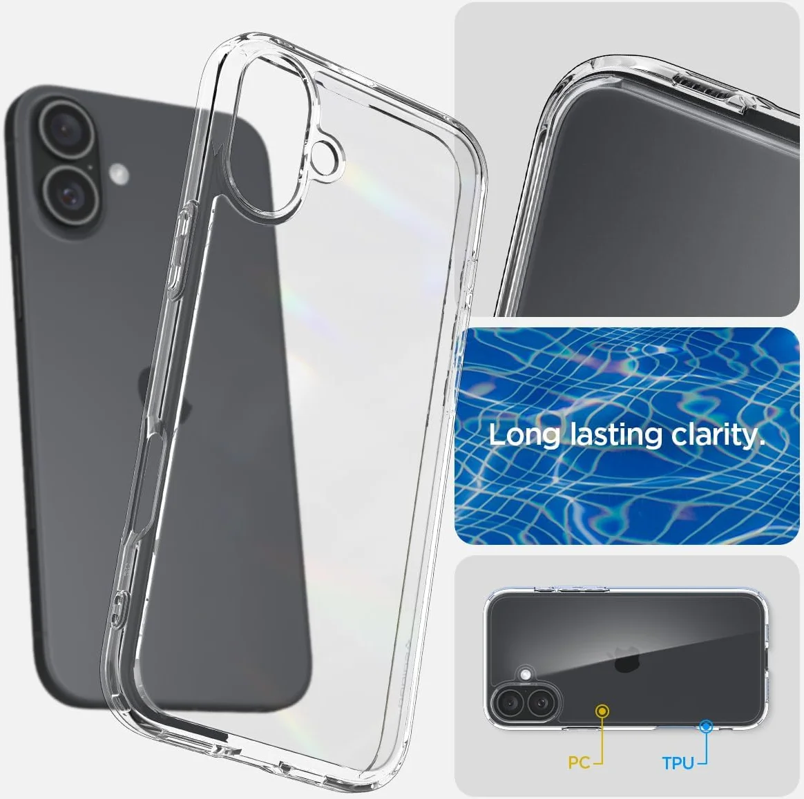 Spigen Ultra Hybrid Apple iPhone 16 Plus Hoesje Back Cover Transparant afbeelding 4