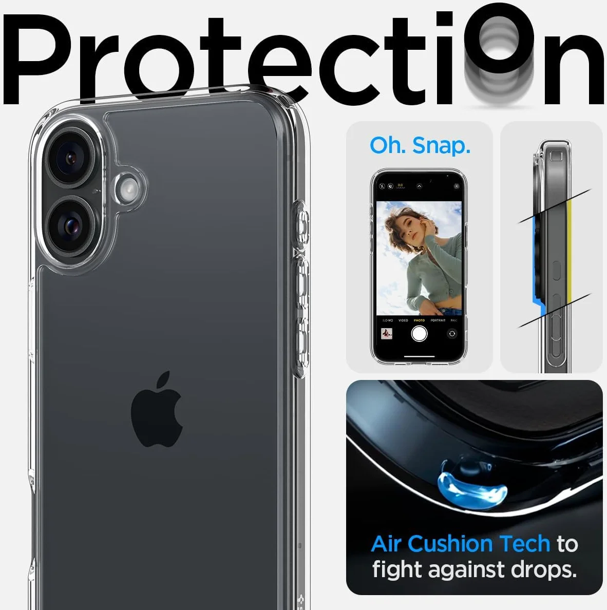 Spigen Ultra Hybrid Apple iPhone 16 Plus Hoesje Back Cover Transparant afbeelding 7
