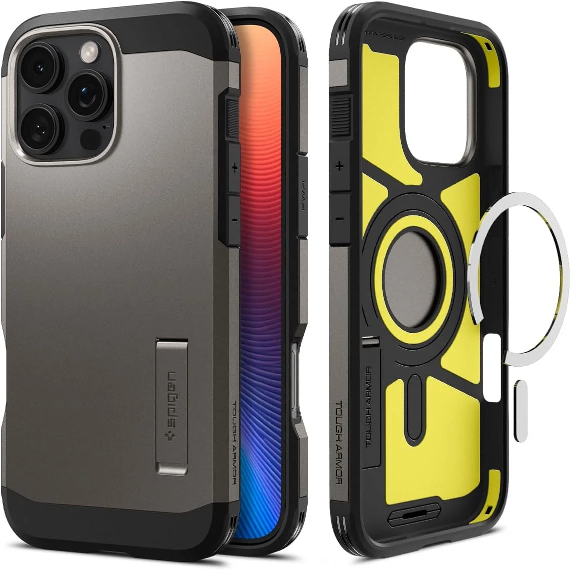Spigen Tough Armor Apple iPhone 16 Plus Hoesje MagSafe Back Cover Gunmetal afbeelding 1