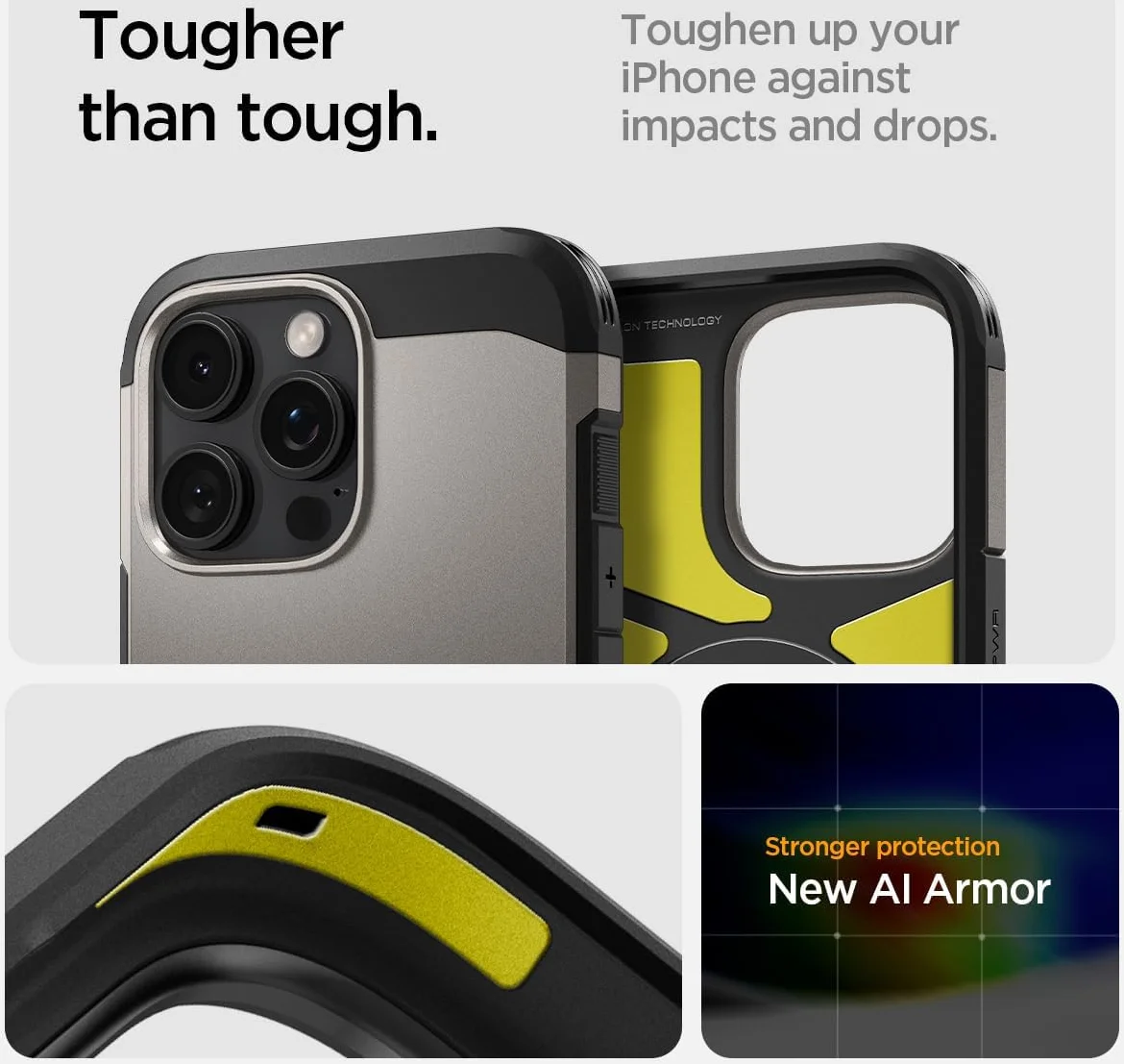 Spigen Tough Armor Apple iPhone 16 Plus Hoesje MagSafe Back Cover Gunmetal afbeelding 4