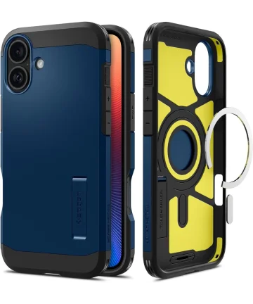 Spigen Tough Armor Apple iPhone 16 Plus Hoesje MagSafe Back Cover Blauw Hoesjes