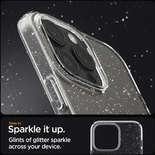 Spigen Liquid Crystal Apple iPhone 16 Pro Hoesje Back Cover Glitter Transparant afbeelding 6