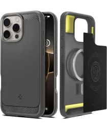 Spigen Rugged Armor MagFit Apple iPhone 16 Pro Hoesje MagSafe Grijs