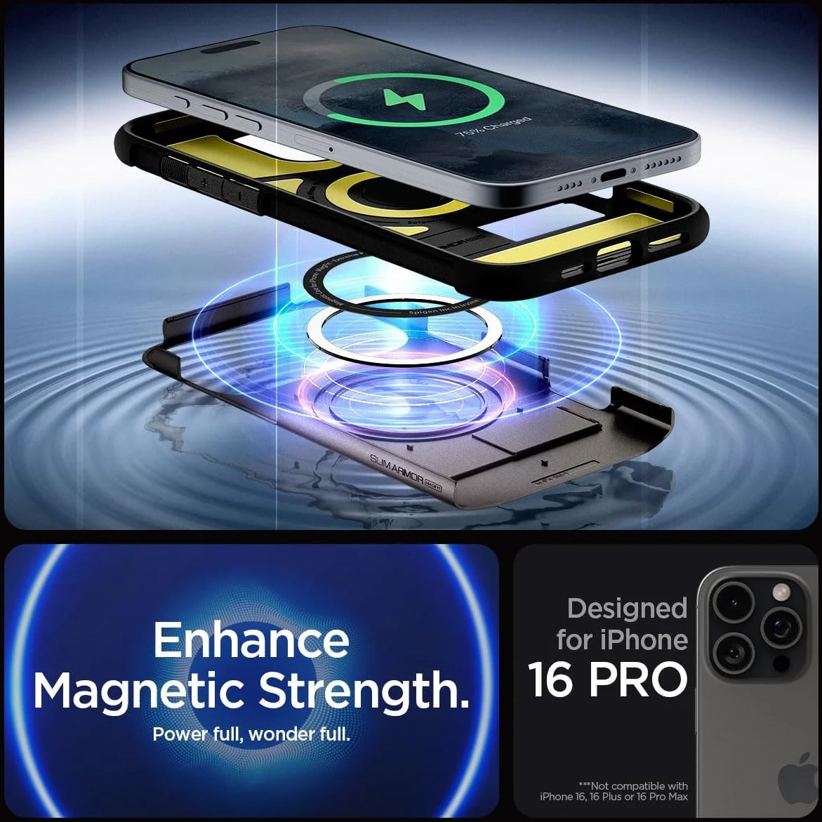 Spigen Slim Armor MagFit Apple iPhone 16 Pro Hoesje MagSafe Gunmetal afbeelding 3