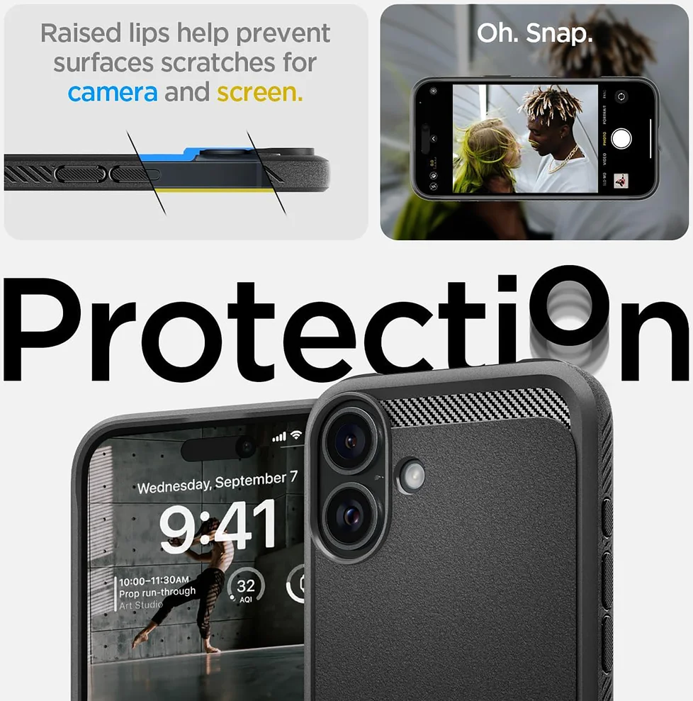 Spigen Rugged Armor MagFit Apple iPhone 16 Hoesje MagSafe Zwart afbeelding 4