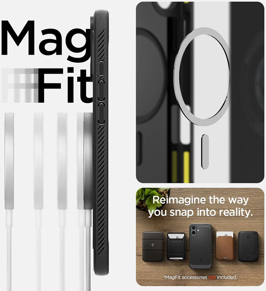 Spigen Rugged Armor MagFit Apple iPhone 16 Hoesje MagSafe Zwart afbeelding 6