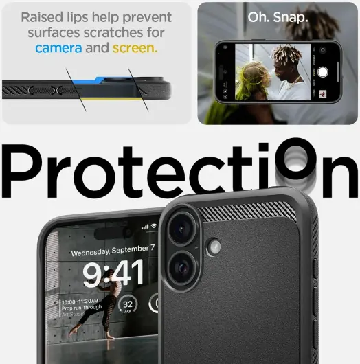 Spigen Rugged Armor MagFit Apple iPhone 16 Hoesje MagSafe Zwart afbeelding 4