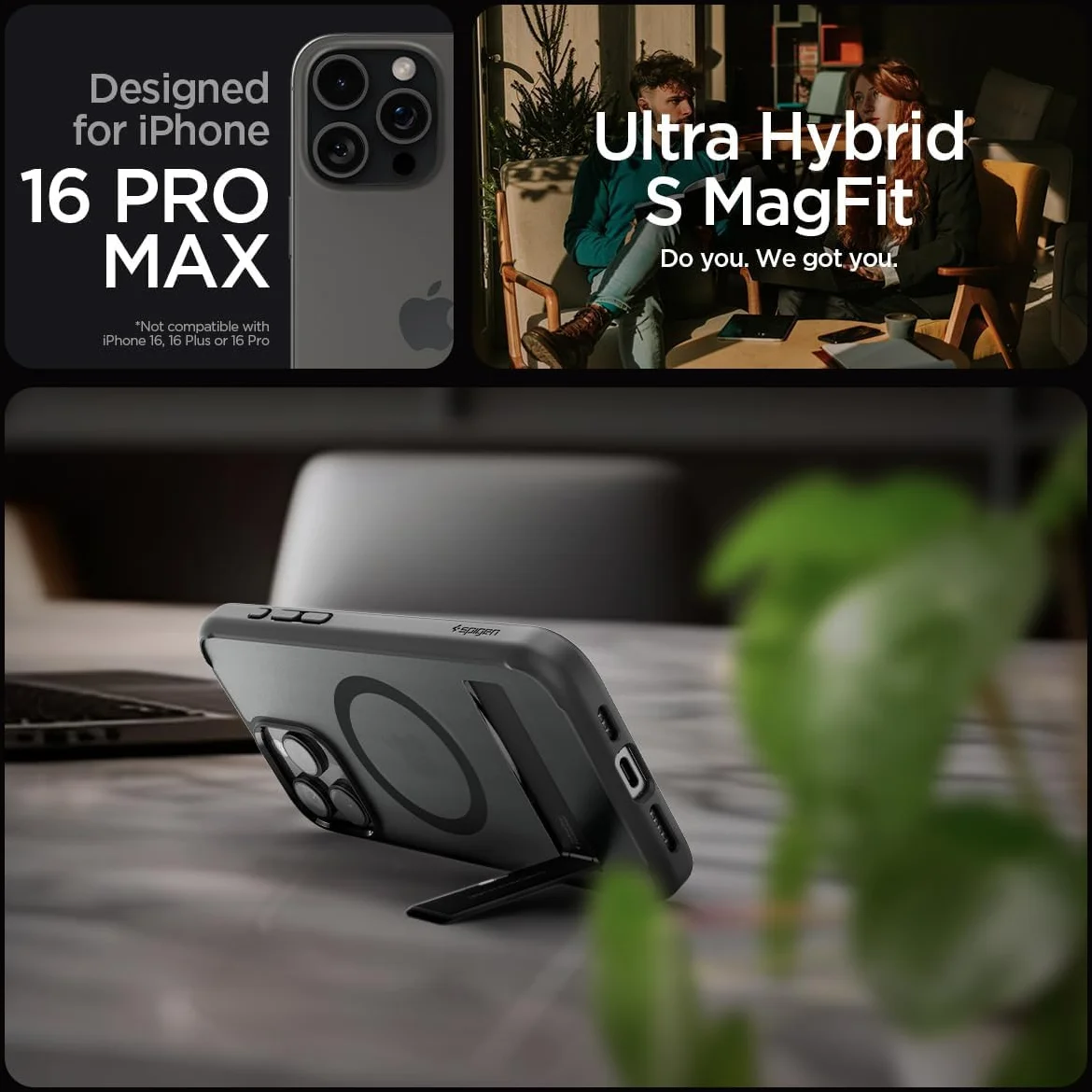 Spigen Ultra Hybrid S MagFit Apple iPhone 16 Pro Max Hoesje Frost Zwart afbeelding 3