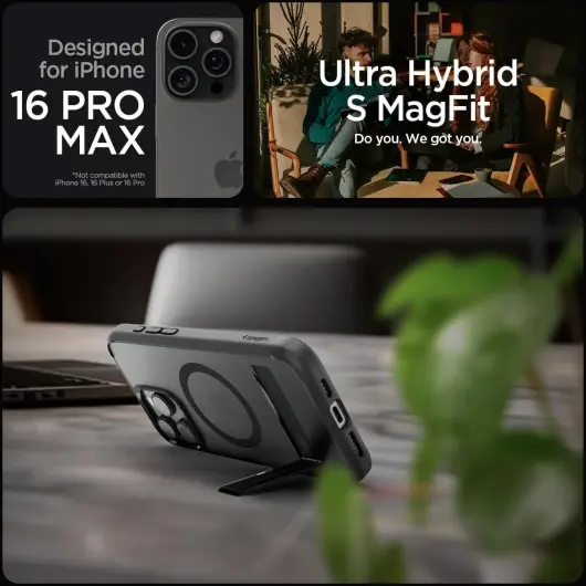 Spigen Ultra Hybrid S MagFit Apple iPhone 16 Pro Max Hoesje Frost Zwart afbeelding 3