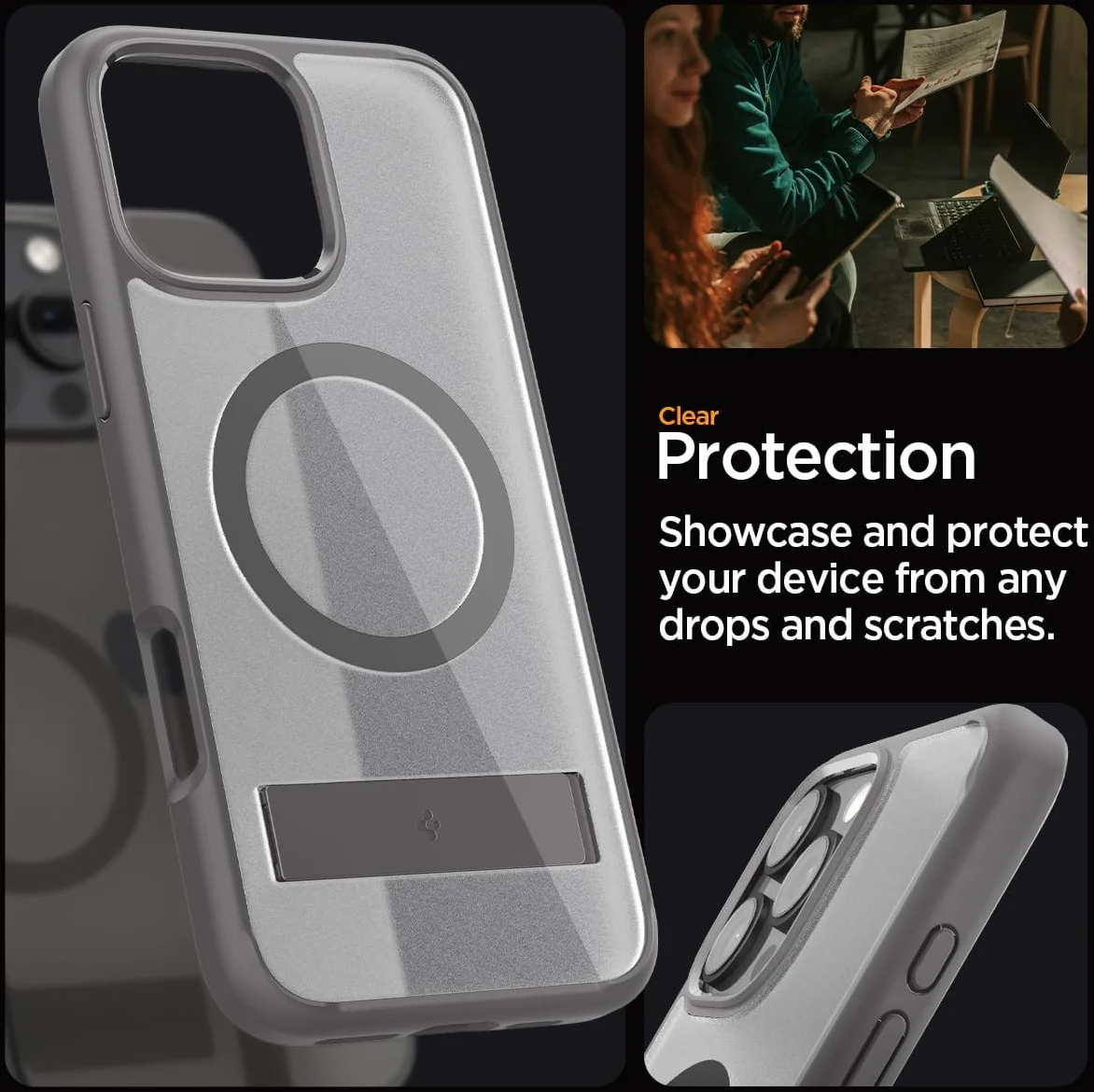 Spigen Ultra Hybrid S MagFit Apple iPhone 16 Pro Max Hoesje Frost Grijs afbeelding 6
