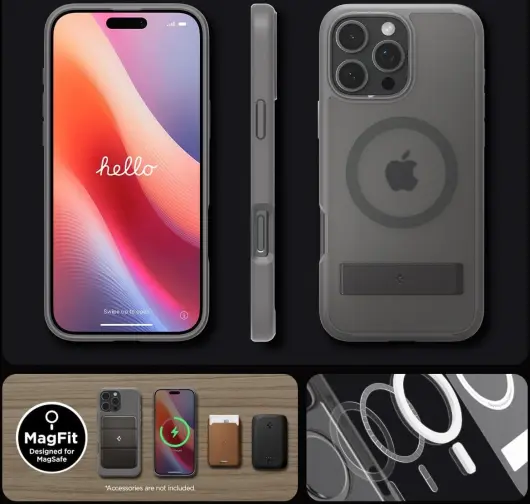 Spigen Ultra Hybrid S MagFit Apple iPhone 16 Pro Max Hoesje Frost Grijs afbeelding 8