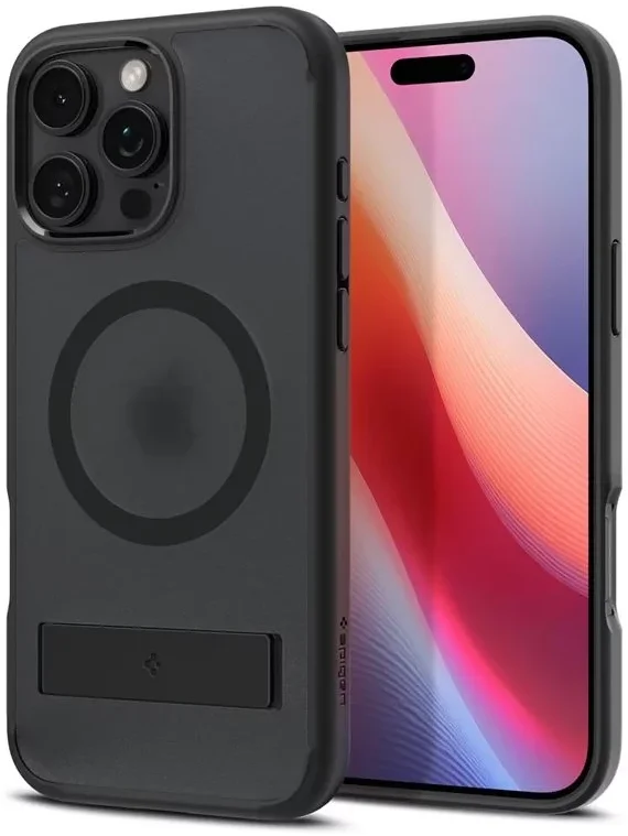 Spigen Ultra Hybrid S MagFit Apple iPhone 16 Pro Hoesje Back Cover Frosted Zwart afbeelding 2