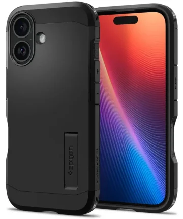 Spigen Tough Armor Apple iPhone 16 Hoesje Back Cover Zwart Hoesjes