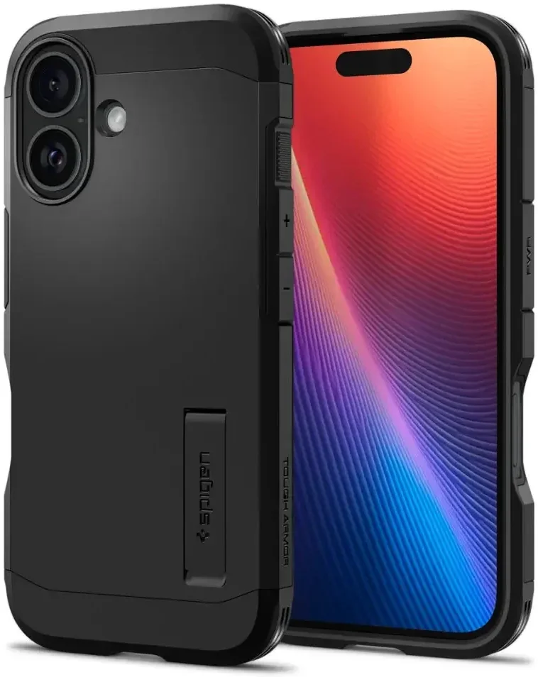 Spigen Tough Armor Apple iPhone 16 Hoesje Back Cover Zwart afbeelding 1