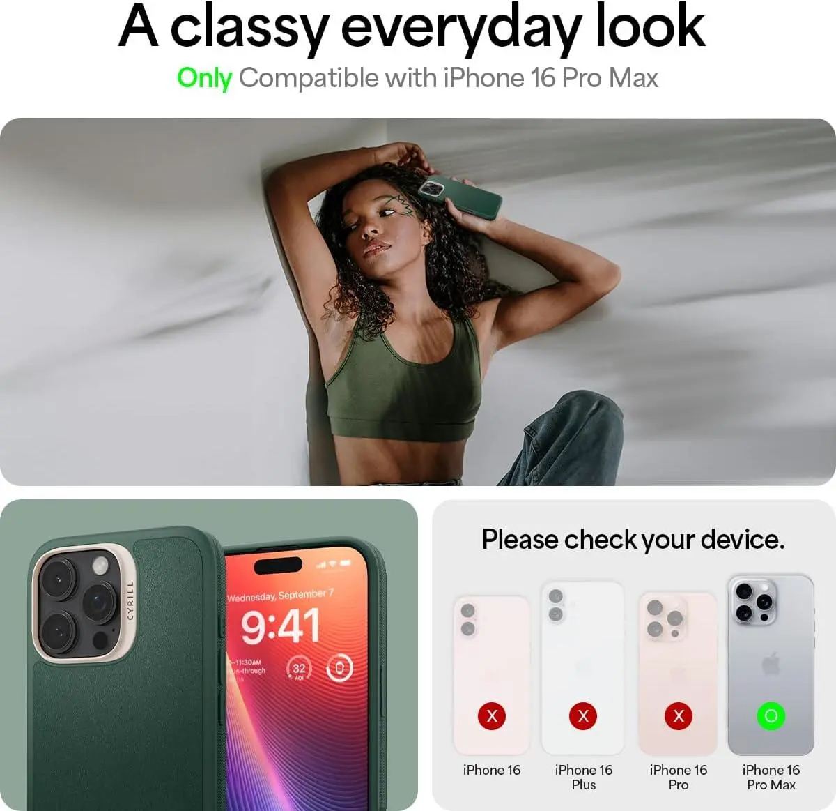 Spigen Cyrill Kajuk Apple iPhone 16 Pro Max Hoesje MagSafe Back Cover Groen afbeelding 7