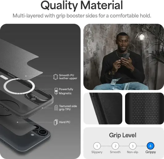 Spigen Cyrill Kajuk Apple iPhone 16 Hoesje MagSafe Back Cover Zwart afbeelding 6