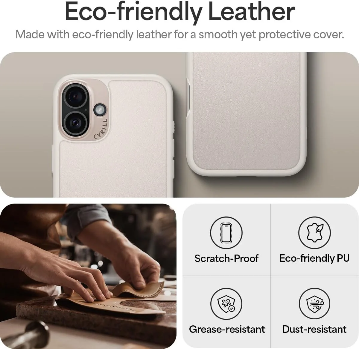 Spigen Cyrill Kajuk Apple iPhone 16 Hoesje MagSafe Back Cover Cream afbeelding 5