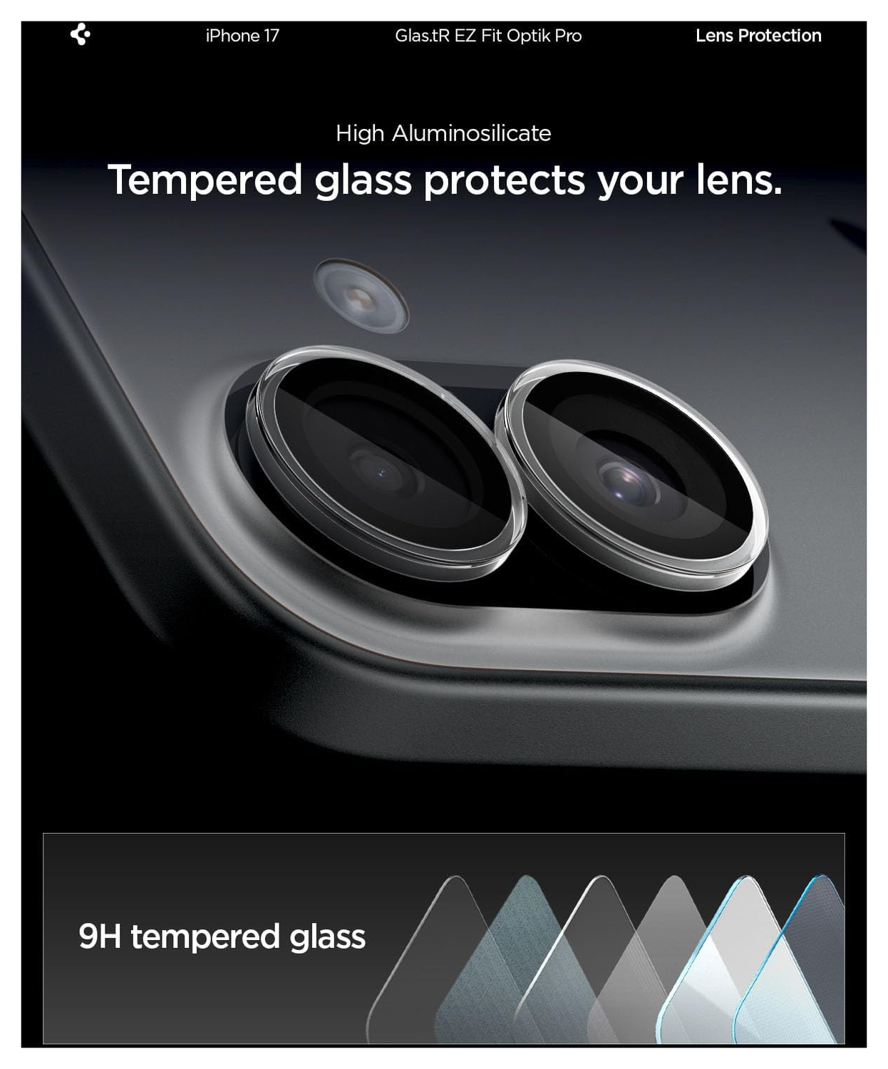 Spigen EZ Fit Optik Pro iPhone 17/16/16 Plus Camera Protector Clear (2-Pack) afbeelding 4