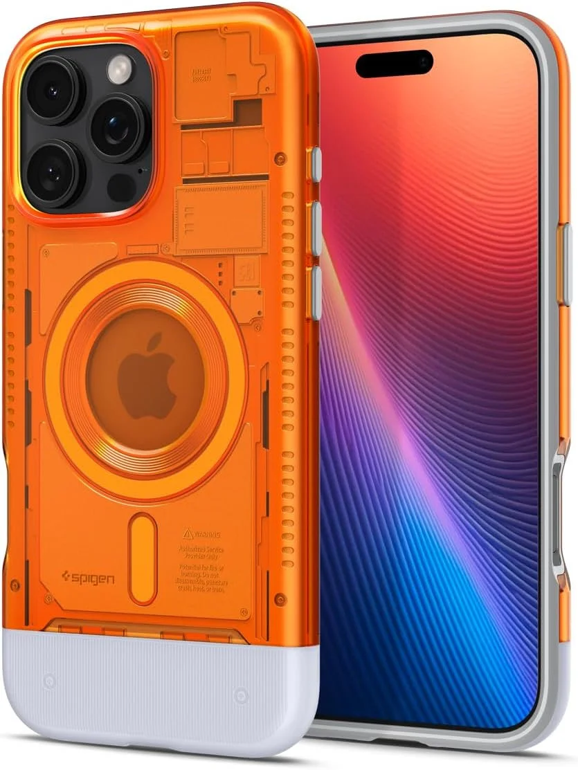 Spigen Classic C1 MagFit Apple iPhone 16 Pro Max Hoesje MagSafe Oranje afbeelding 1