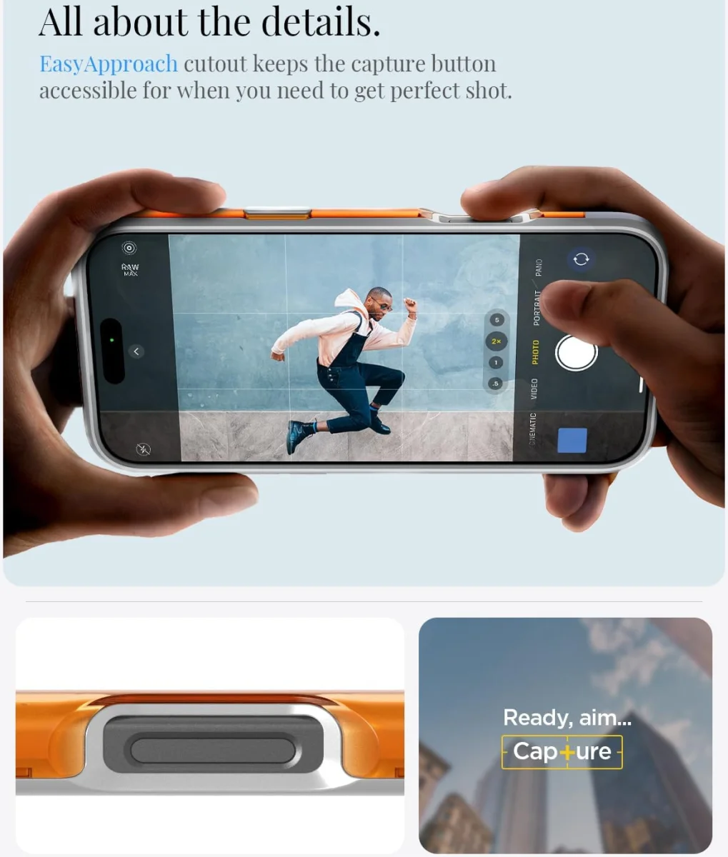 Spigen Classic C1 MagFit Apple iPhone 16 Pro Max Hoesje MagSafe Oranje afbeelding 6