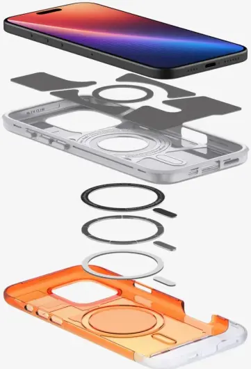 Spigen Classic C1 MagFit Apple iPhone 16 Pro Max Hoesje MagSafe Oranje afbeelding 12