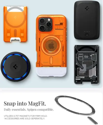 Spigen Classic C1 MagFit Apple iPhone 16 Pro Max Hoesje MagSafe Oranje afbeelding 4