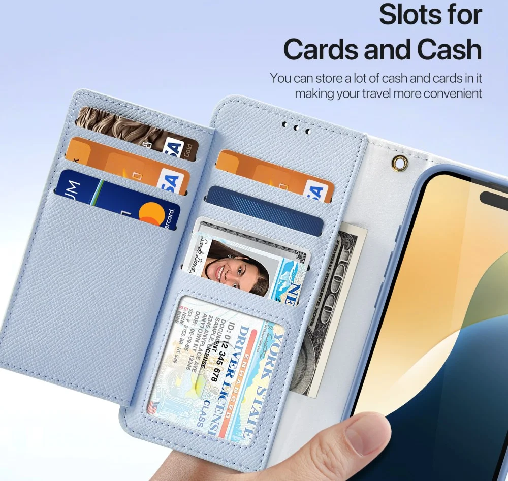 Dux Ducis Lawa Apple iPhone 16 Hoesje 2-in-1 Wallet Book Case MagSafe Blauw afbeelding 9