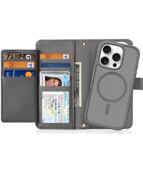 Dux Ducis Lawa Apple iPhone 16 Pro Hoesje 2-in-1 Wallet Book Case MagSafe Grijs