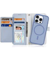 Dux Ducis Lawa Apple iPhone 16 Pro Hoesje 2-in-1 Wallet Book Case MagSafe Blauw