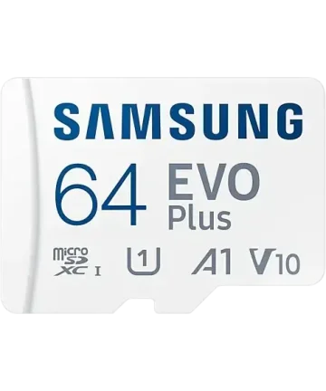 Samsung EVO Plus MicroSDXC Geheugenkaart 160MB/s met Adapter 64GB Wit Geheugenkaarten