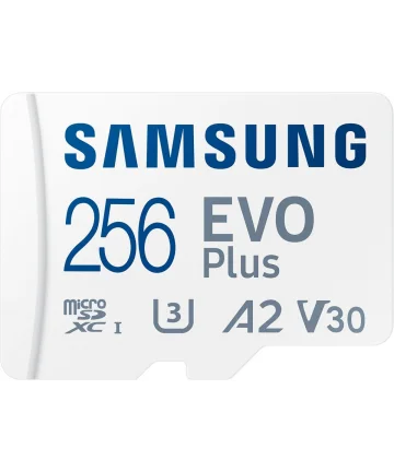 Samsung EVO Plus MicroSDXC Geheugenkaart 160MB/s met Adapter 256GB Wit Geheugenkaarten