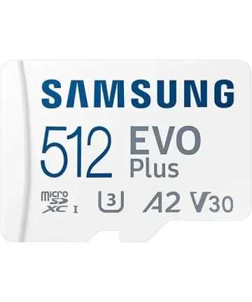 Samsung EVO Plus MicroSDXC Geheugenkaart 160MB/s met Adapter 512GB Wit Geheugenkaarten