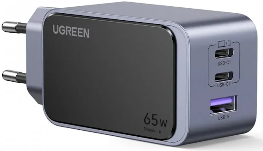 UGREEN Nexode Air 65W USB/USB-C PD Snellader GaN Adapter Grijs afbeelding 1