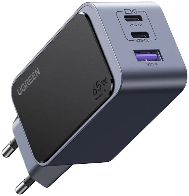 UGREEN Nexode Air 65W USB/USB-C PD Snellader GaN Adapter Grijs afbeelding 2
