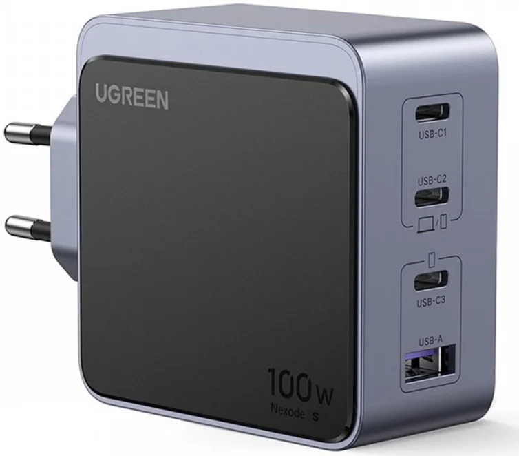 UGREEN Nexode Air 100W USB/USB-C PD Snellader GaN Adapter Grijs afbeelding 1