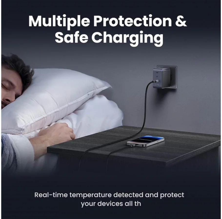 UGREEN Nexode Air 100W USB/USB-C PD Snellader GaN Adapter Grijs afbeelding 6