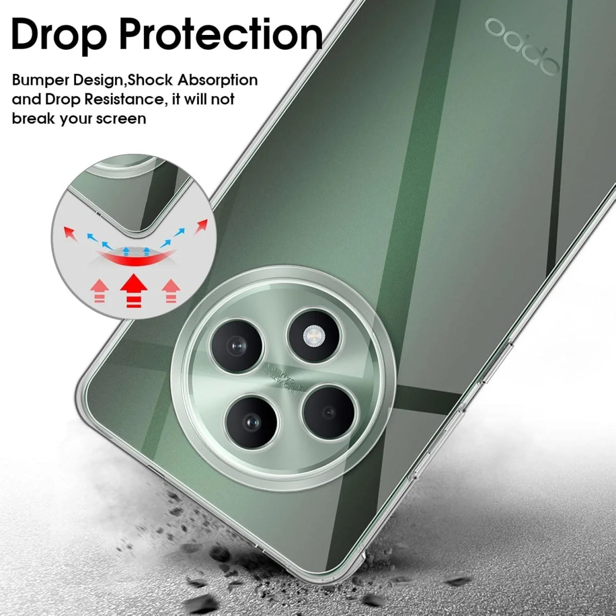 Oppo Reno 12 F Hoesje Dun TPU Back Cover Transparant afbeelding 4