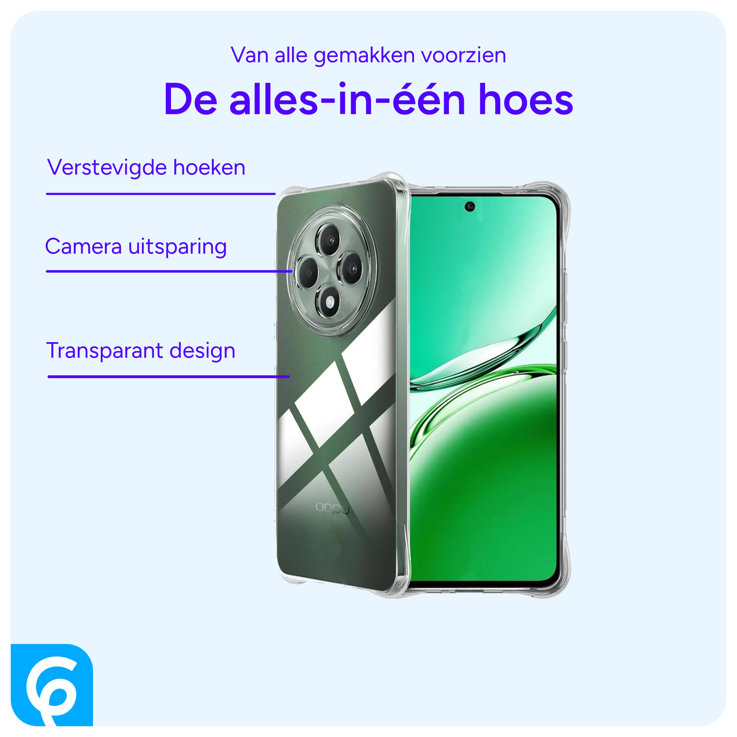 Oppo Reno 12 F Hoesje Schokbestendig en Dun TPU Back Cover Transparant afbeelding 2