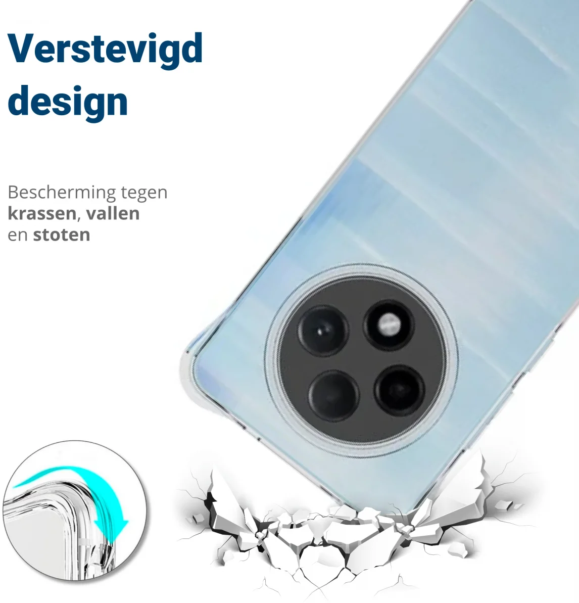 Oppo Reno 12 F Hoesje Schokbestendig en Dun TPU Back Cover Transparant afbeelding 4