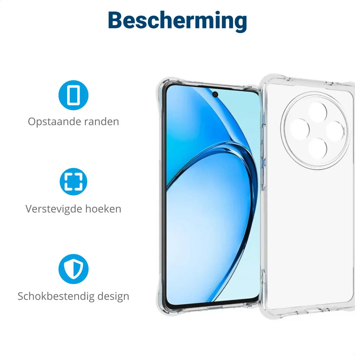 Oppo Reno 12 F Hoesje Schokbestendig en Dun TPU Back Cover Transparant afbeelding 5