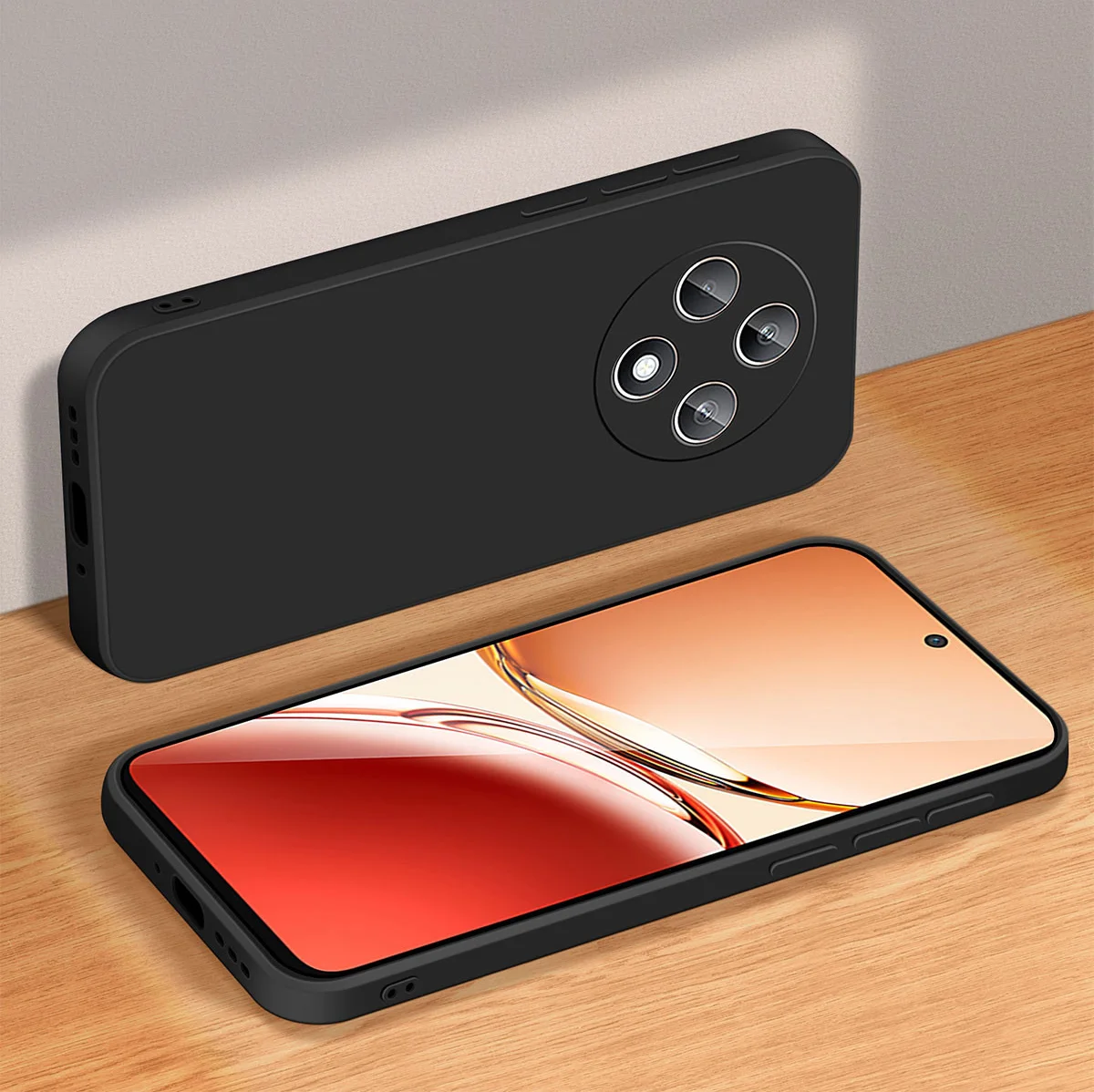 Oppo Reno 12 F Hoesje Dun TPU Back Cover Matte Zwart afbeelding 3