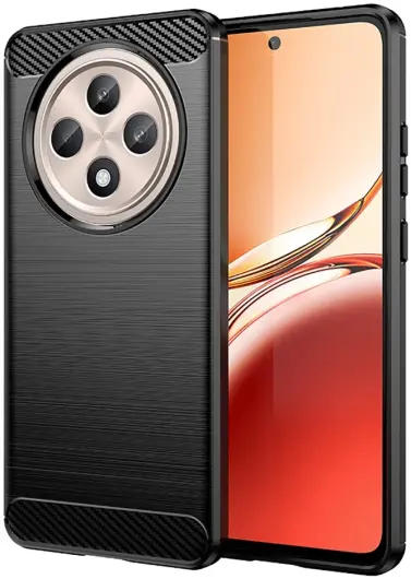 Oppo Reno 12 F Hoesje Geborsteld TPU Flexibele Back Cover Zwart afbeelding 1