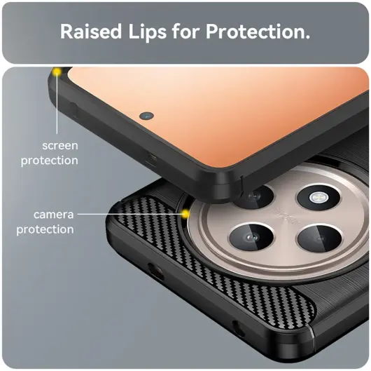 Oppo Reno 12 F Hoesje Geborsteld TPU Flexibele Back Cover Zwart afbeelding 8