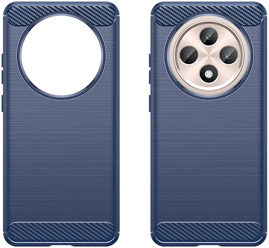 Oppo Reno 12 F Hoesje Geborsteld TPU Flexibele Back Cover Blauw afbeelding 2