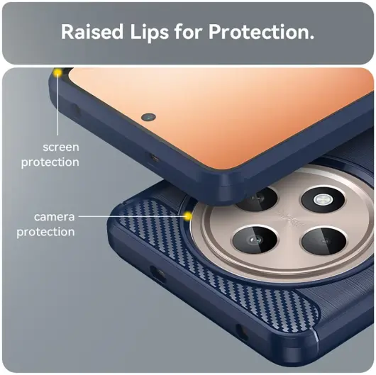 Oppo Reno 12 F Hoesje Geborsteld TPU Flexibele Back Cover Blauw afbeelding 8