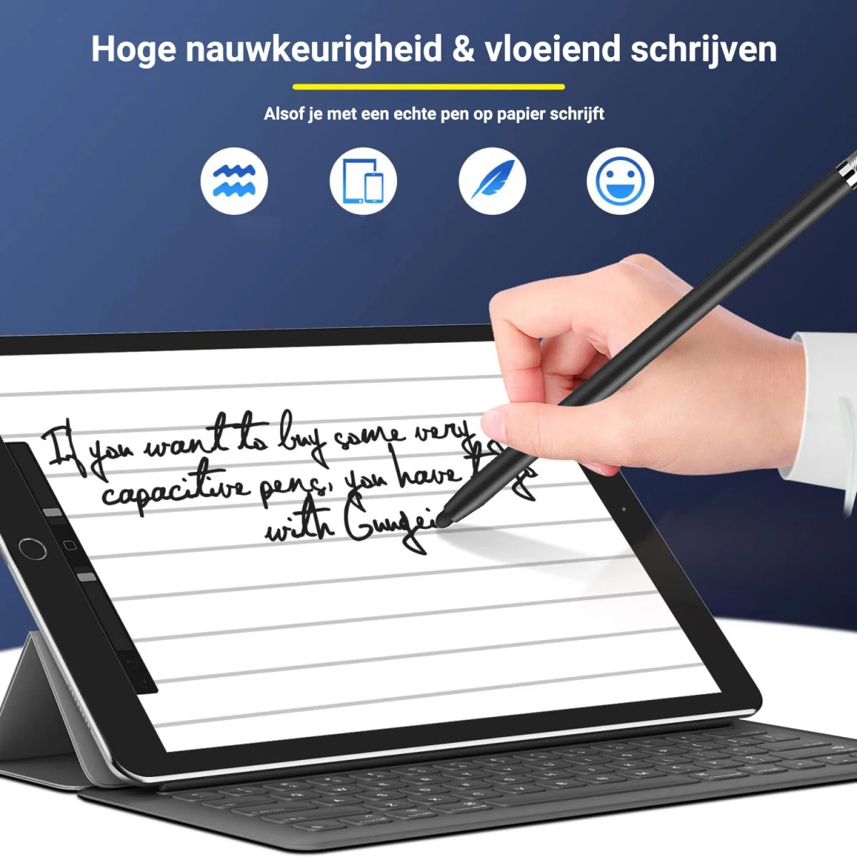 SBG Universele Stylus Pen Met Twee Zachte Punten Zwart afbeelding 5