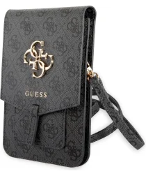 Guess Crossbody Telefoontasje - Schoudertasje Smartphone 4G Logo Zwart